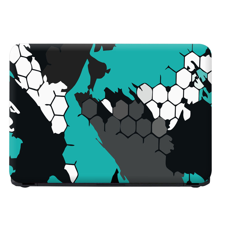 Laptop Skin - Cyan Black Honeycomb Art