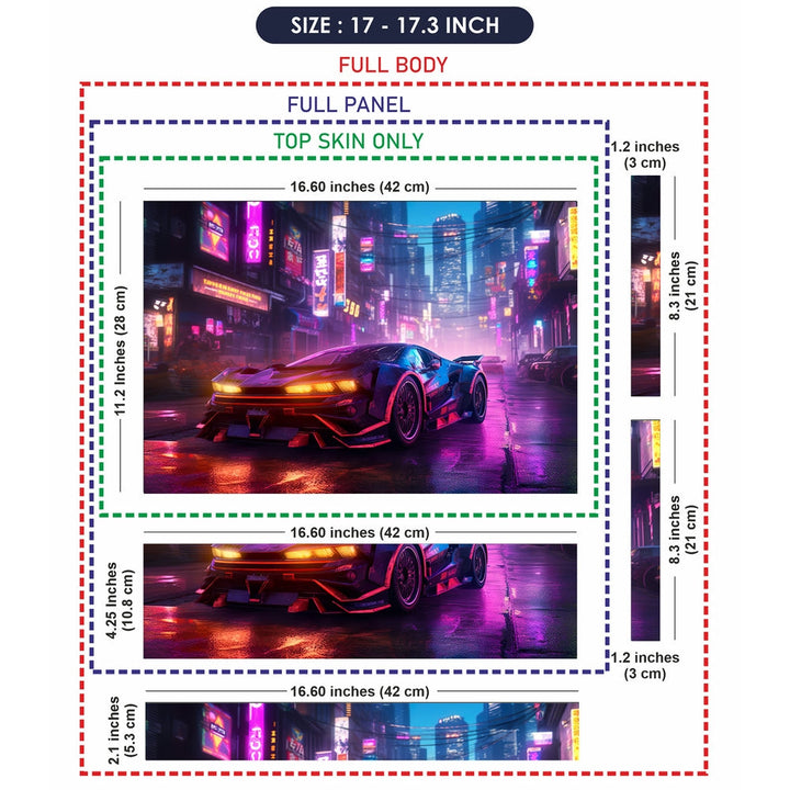 Laptop Skin - Futuristic Car With in Cyber City