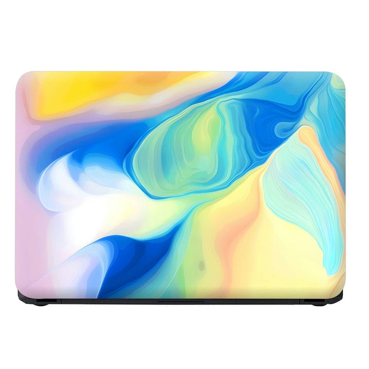 Laptop Skin - Blue Yellow Brush Art