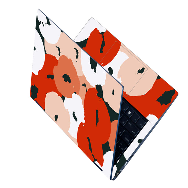 Laptop Skin - Orange White Circle Abstract