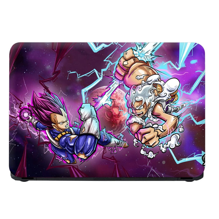 Laptop Skin - Anime Vegeta Ultra Ego vs Luffy Gear