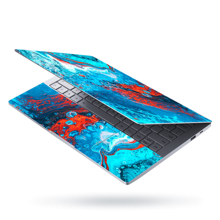 Laptop Skin - Blue Orange Stone Art