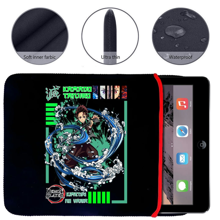 Printed Neoprene Reversible Laptop & Tablet Sleeve - Anime Legendary DS97