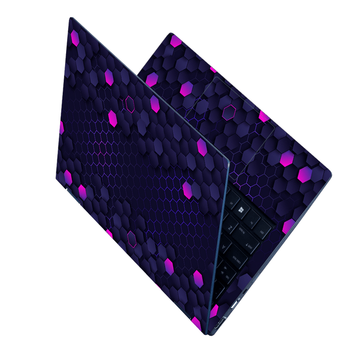 Laptop Skin - Gradient Hexagonal Background Purple