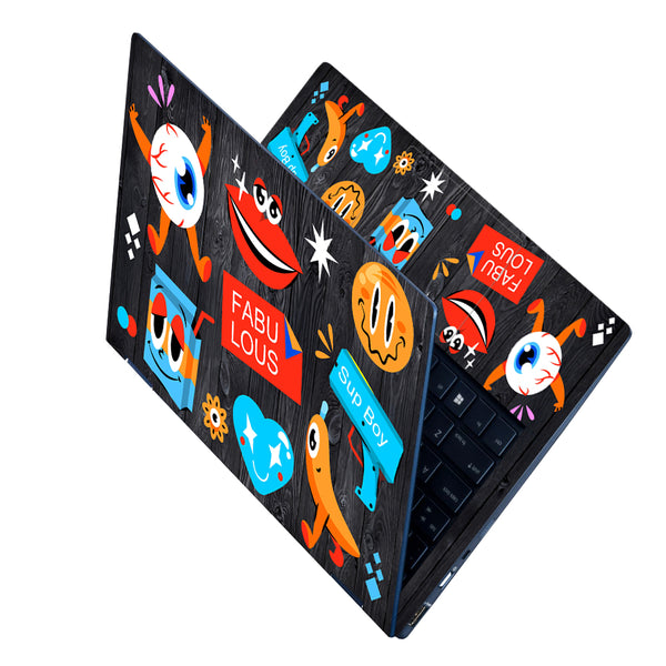 Laptop Skin - Faboulus on Black Wooden