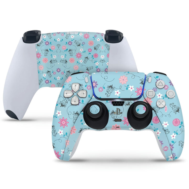 PS5 Controller Skin - Honey Bee Floral Design