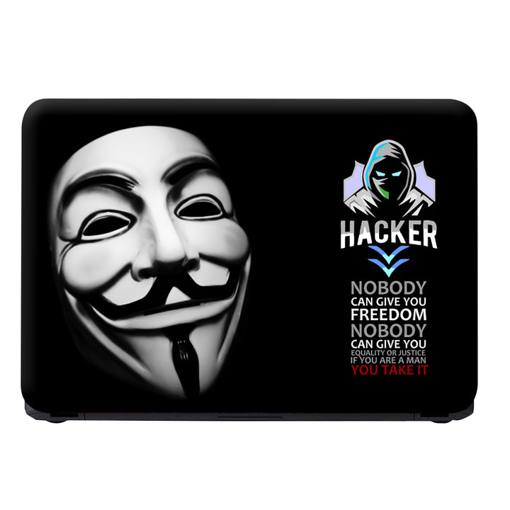 Laptop Skin - Hacker Face No Body Quotes