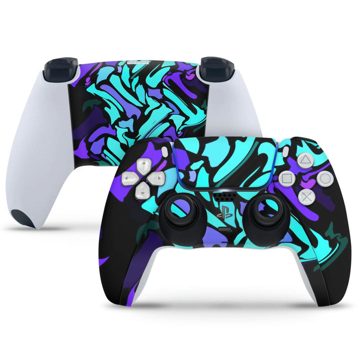 PlayStation 5 Controller Skin - Neon Cyan Black – SkinsLegend