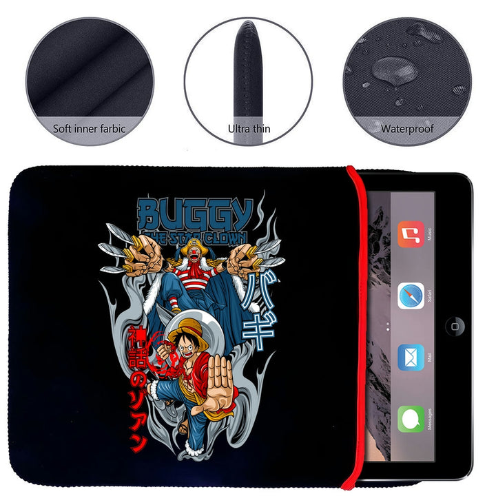 Printed Neoprene Reversible Laptop & Tablet Sleeve - Anime Action DS21