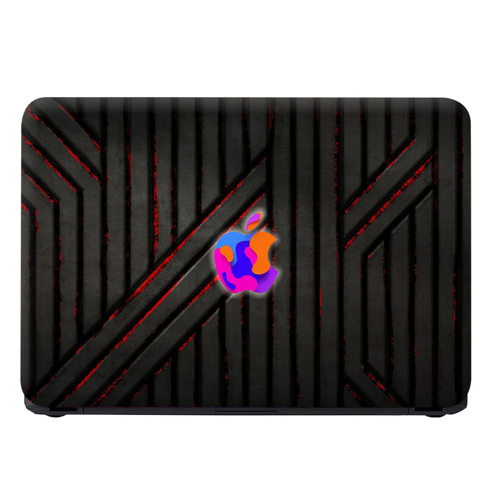 Laptop Skin - Multicolor Apple on Black Bars