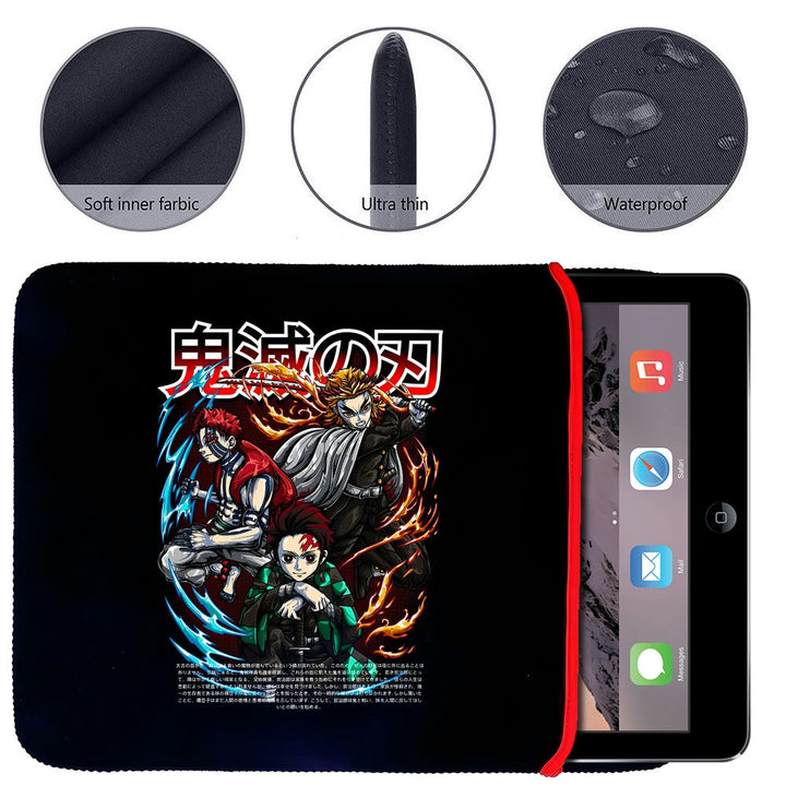 Printed Neoprene Reversible Laptop & Tablet Sleeve - Anime Legendary DS59