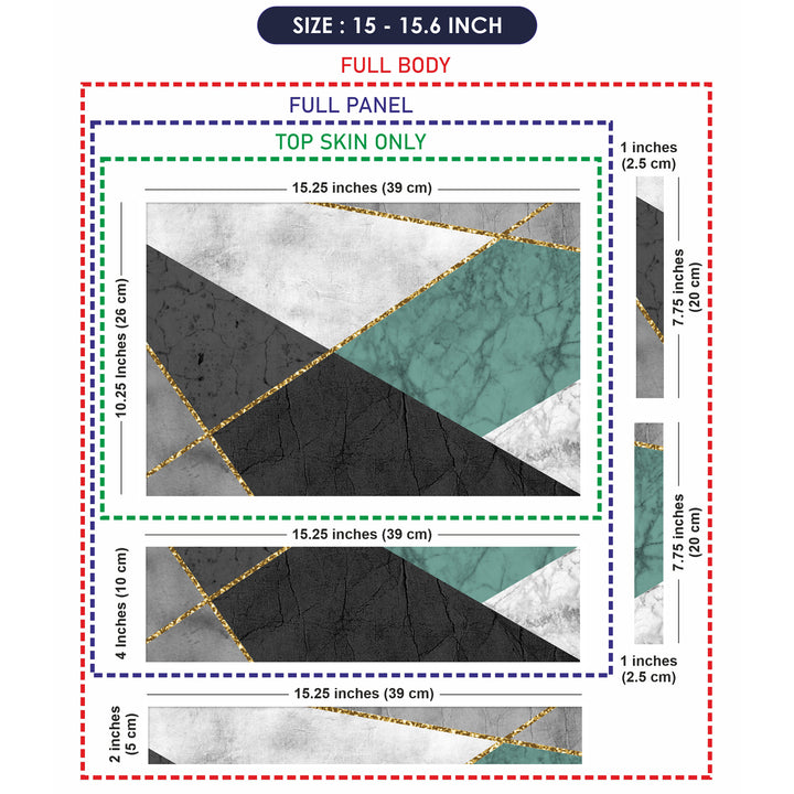 Laptop Skin - Golden Line on Marble Design