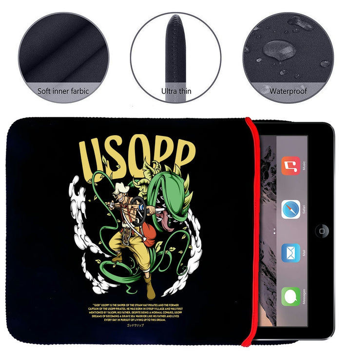 Printed Neoprene Reversible Laptop & Tablet Sleeve - One Piece USOPP DS1