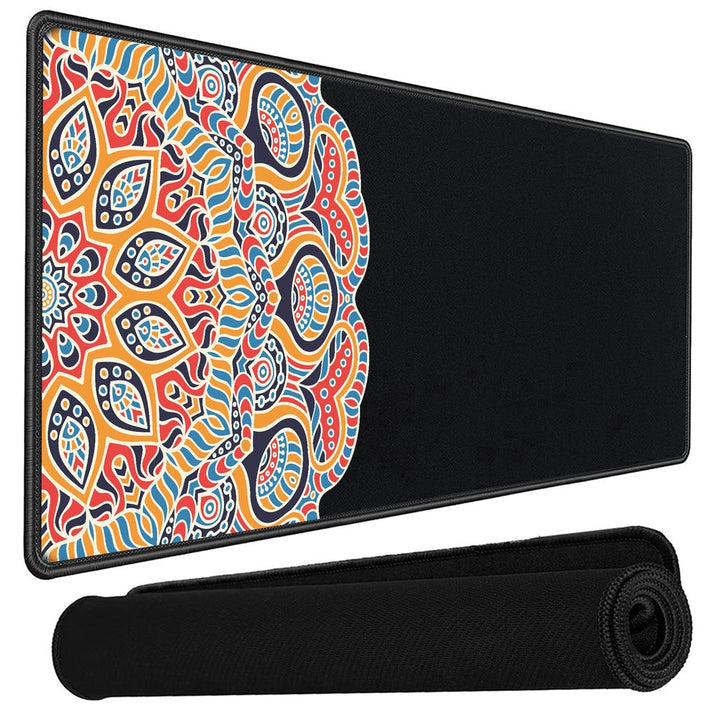 Anti-Slip Extended Desk Mat Gaming Mouse Pad - Mandala Art Left Side Printed Full