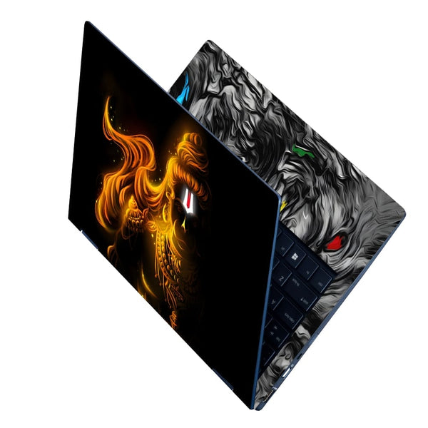 Laptop Skin - Lord Hanuman Golden Effect