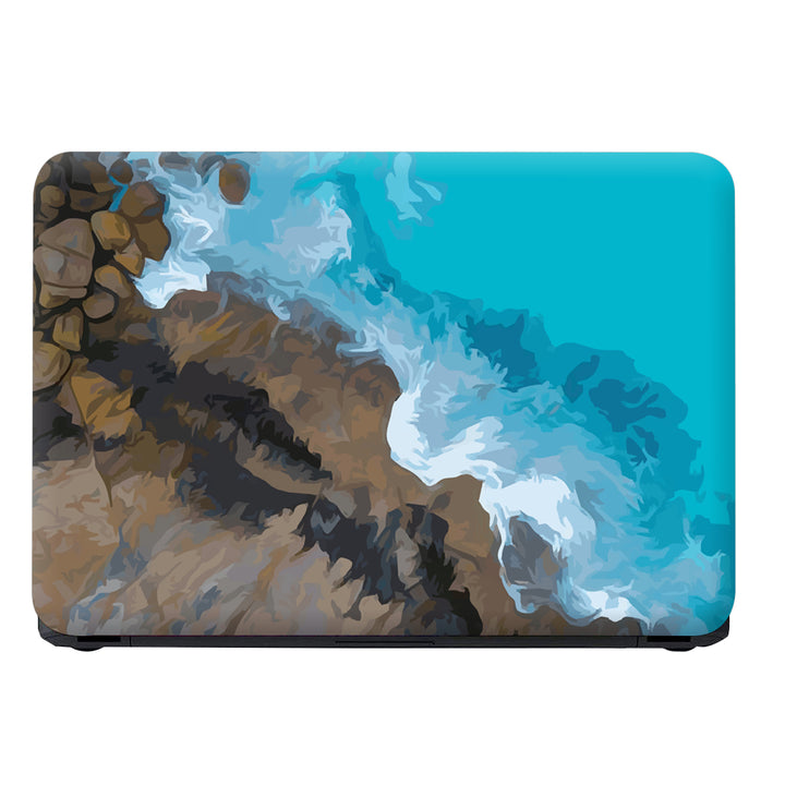 Laptop Skin - Blue Sea Brown Rocks