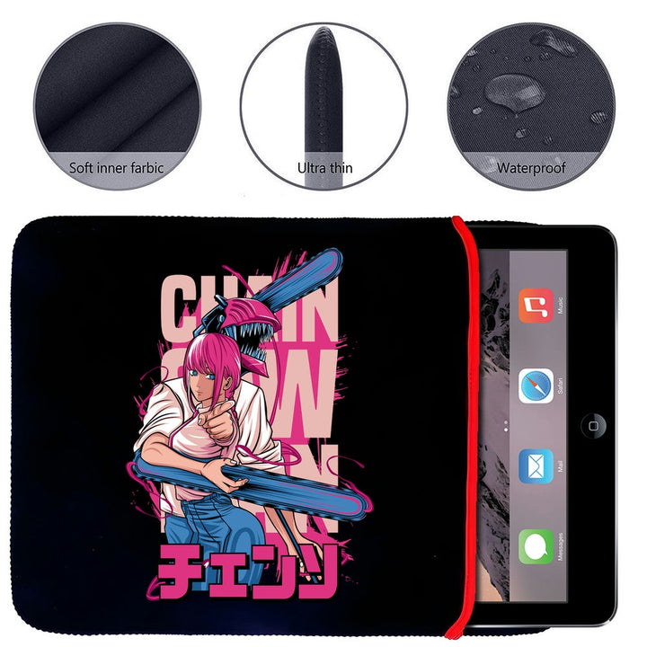 Printed Neoprene Reversible Laptop & Tablet Sleeve - Anime Action DS12