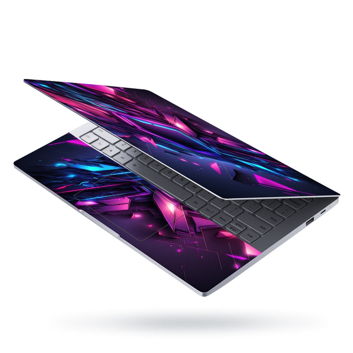 Laptop Skin - Abstract Game Background With Blue Pink Light