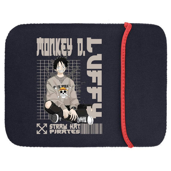 Printed Neoprene Reversible Laptop & Tablet Sleeve - Anime Luffy