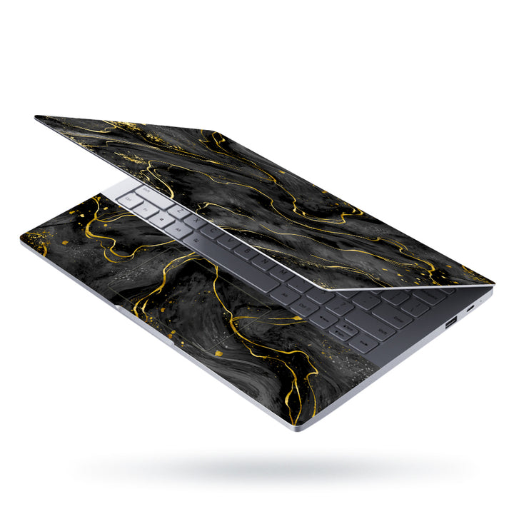 Laptop Skin - Golden Effect on Black Marble