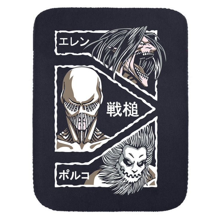 Printed Neoprene Reversible Laptop & Tablet Sleeve - Anime Attack on Titan DS13