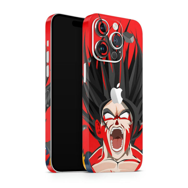 Mobile Skin Wrap - Anime Dragon Ball Angry Goku Red Design