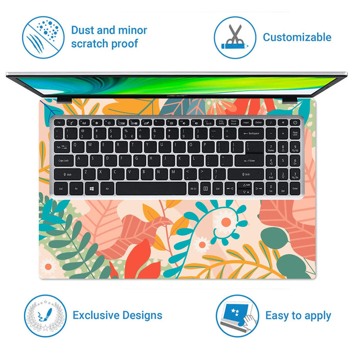 Laptop Skin - Light Shaded Floral