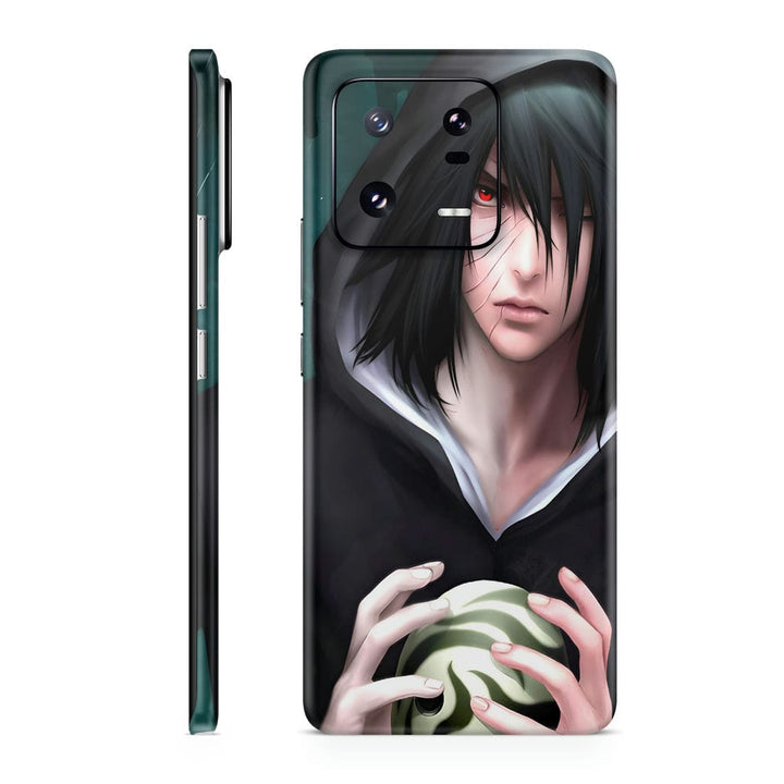 Mobile Skin Wrap - Anime Character Wearing Black Hoodie