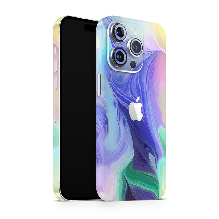 Mobile Skin Wrap - Light Shaded Blue Green Art