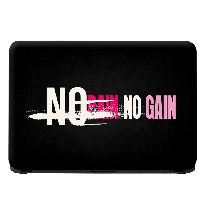 Laptop Skin - No Pain No Gain on Black