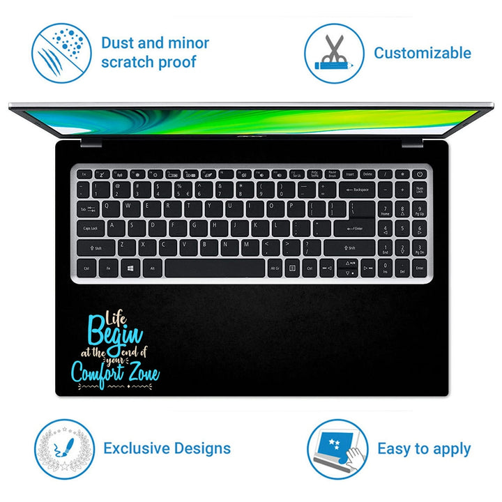 Laptop Skin - Life Begin at Comfort Zone