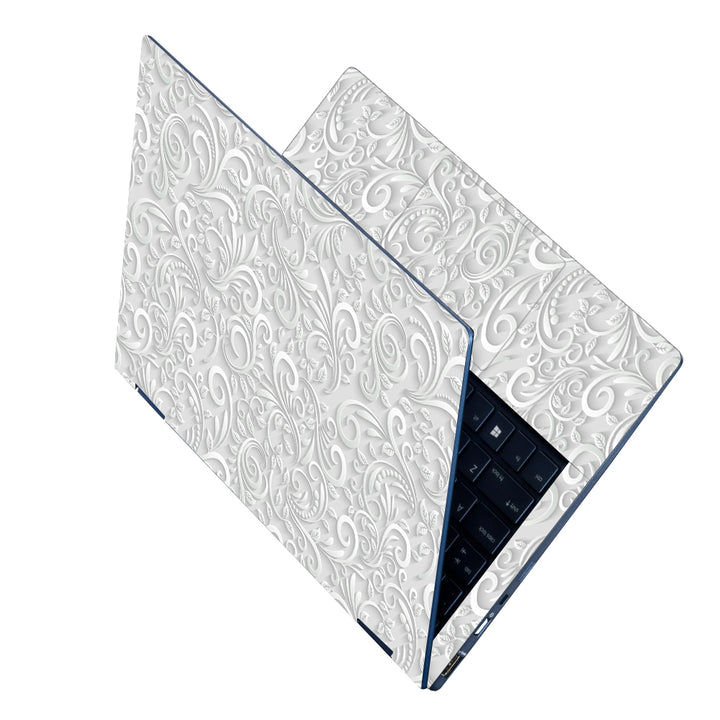 Laptop Skin - White 3D Floral