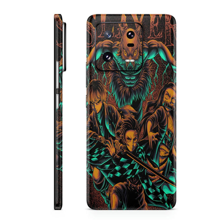 Mobile Skin Wrap - Anime Slayer Green Brown Art