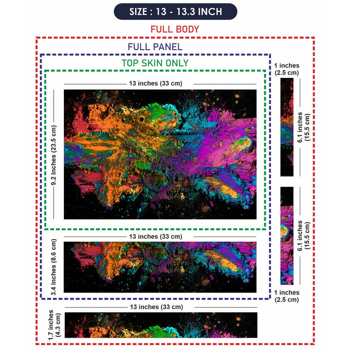 Laptop Skin - Explosion Colored Powder Black Surface