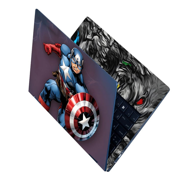 Laptop Skin - Captain in Action Purple Back