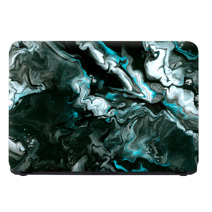 Laptop Skin - Black Cyan Marble Series