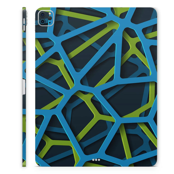 Tablet Skin Wrap - Blue Green Bars