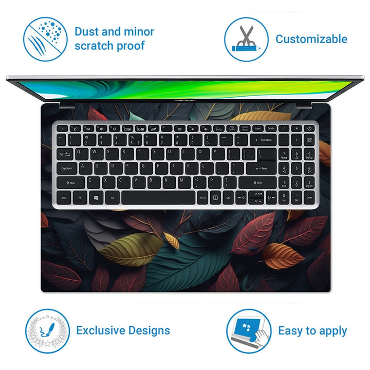 Laptop Skin - Colorful Leaves Generative Ai