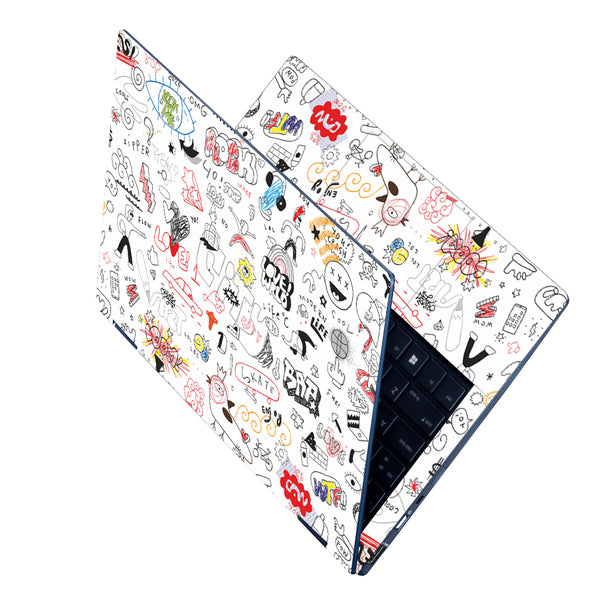 Laptop Skin - Love World Doodle on White