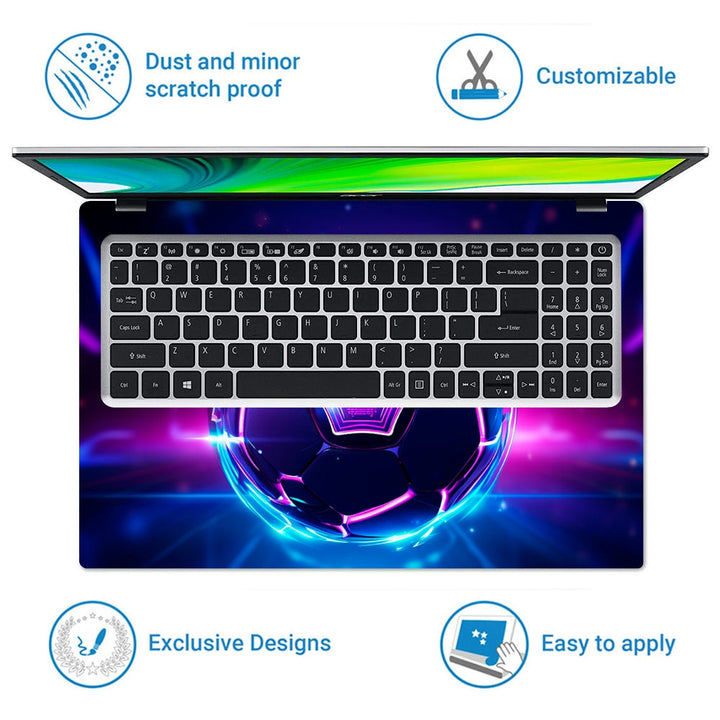 Laptop Skin - Futuristic Scifi Background Soccer