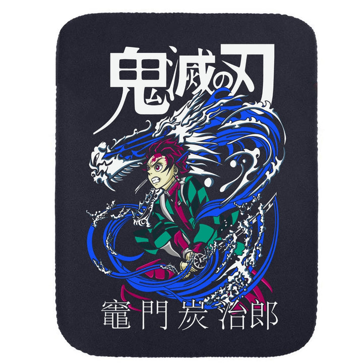 Printed Neoprene Reversible Laptop & Tablet Sleeve - Anime Tanjiro Postura