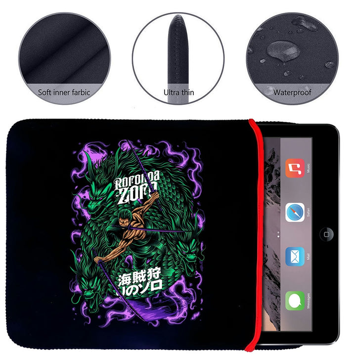 Printed Neoprene Reversible Laptop & Tablet Sleeve - Anime Legendary DS32