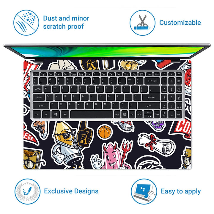 Laptop Skin - Vintage Education Colorful Stickers