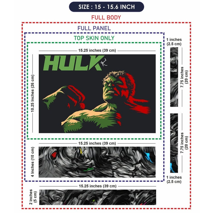 Laptop Skin - Hulk Green Red Art