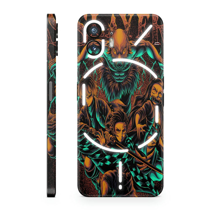 Mobile Skin Wrap - Anime Slayer Green Brown Art