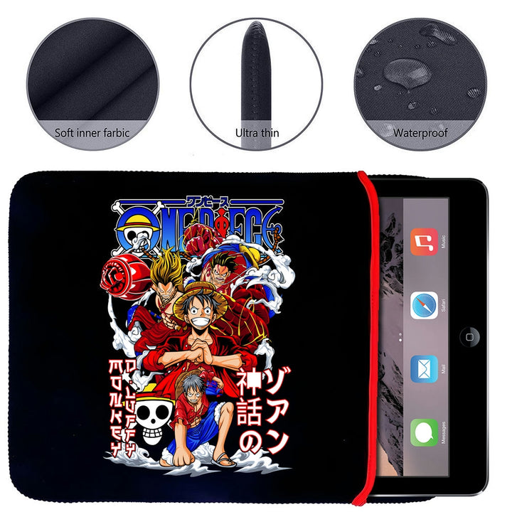 Printed Neoprene Reversible Laptop & Tablet Sleeve - Anime Action DS4