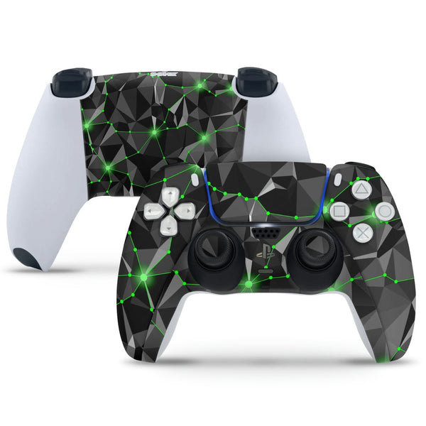 PS5 Controller Skin - Green Highlighter Black Triangles