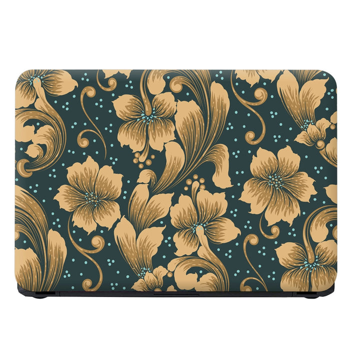 Laptop Skin - Golden Flower Pattern