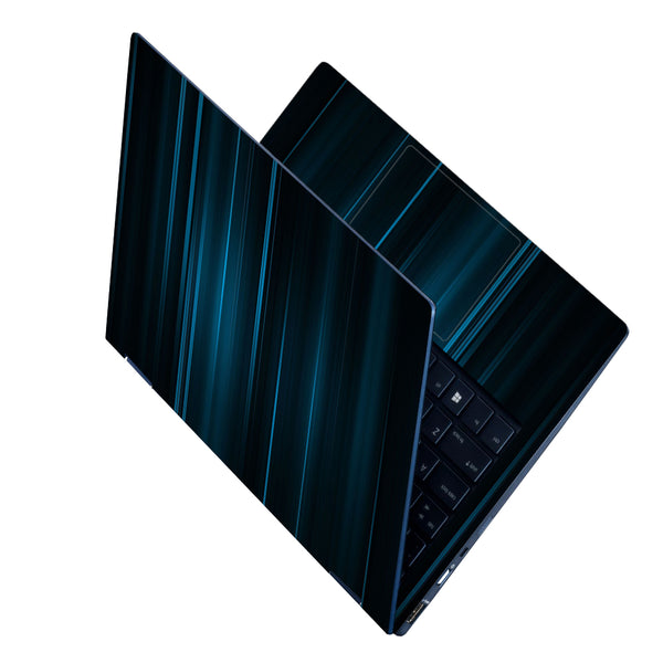 Laptop Skin - Cyan Lines on Black