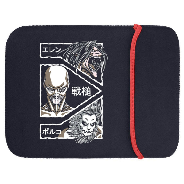 Printed Neoprene Reversible Laptop & Tablet Sleeve - Anime Attack on Titan DS13